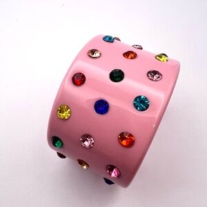 Pink Bangle with Colorful Gemstones